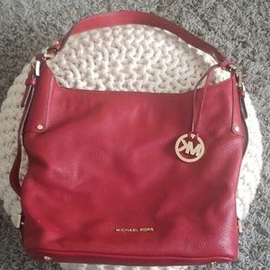Red Michael kors bucket bag
